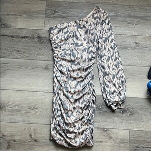 Elegant One-Shoulder Printed Dress